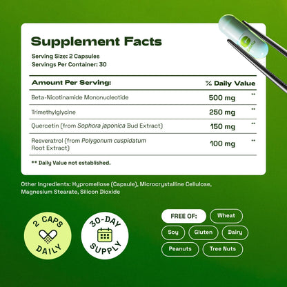 NMN Supplement – 4-In-1 NAD Supplement with Quercetin